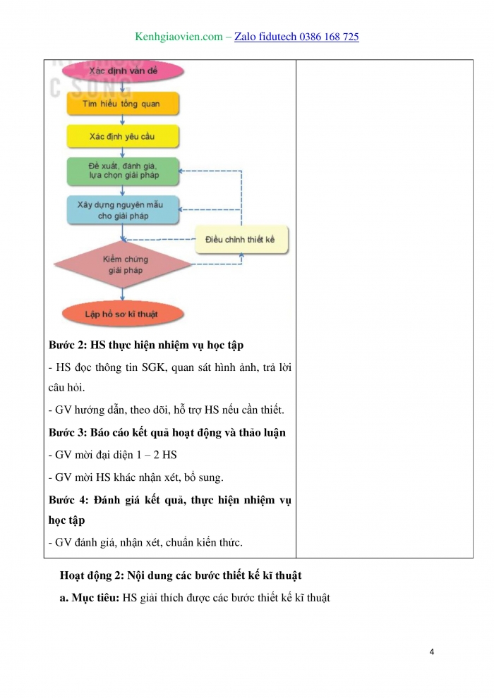 Giáo án và PPT Thiết kế và Công nghệ 10 kết nối Bài 18: Quy trình thiết kế kĩ thuật