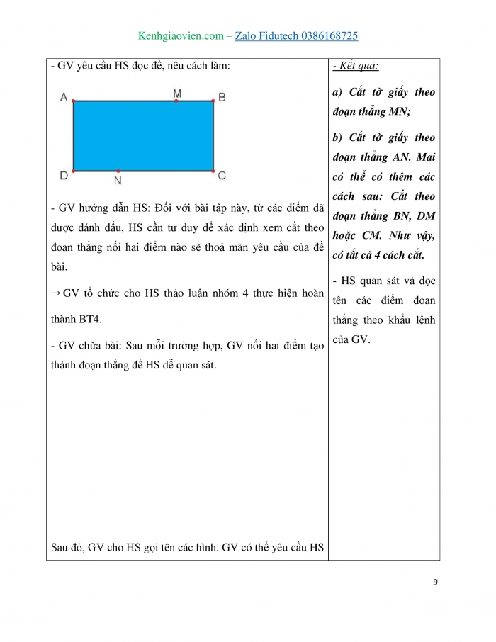 Giáo án và PPT Toán 3 kết nối Bài 19: Hình tam giác, hình tứ giác. Hình chữ nhật, hình vuông