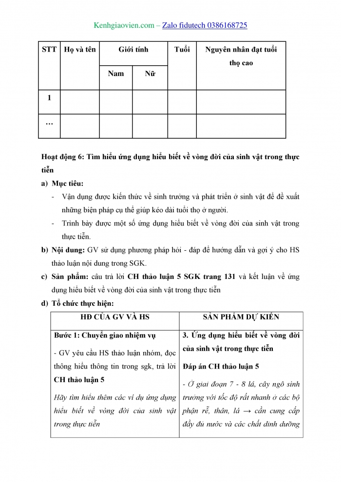 Giáo án và PPT Sinh học 11 chân trời Bài 19: Khái quát về sinh trưởng và phát triển ở sinh vật