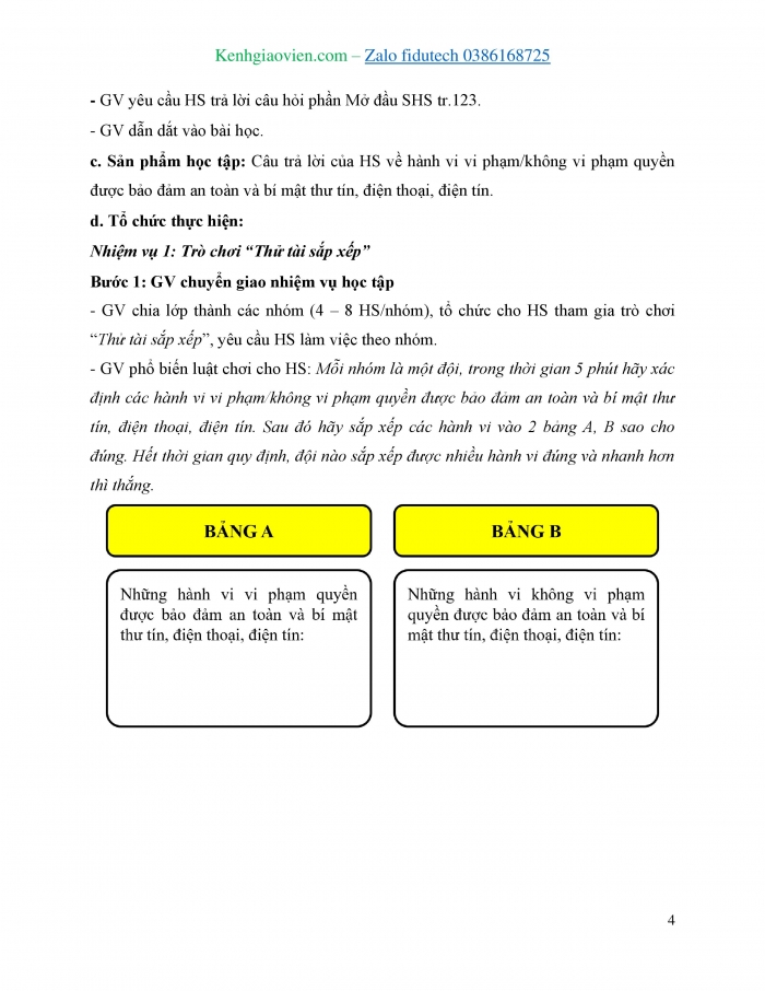 Giáo án và PPT Kinh tế pháp luật 11 kết nối Bài 19: Quyền được đảm bảo an toàn và bí mật thư tín, điện thoại, điện tín của công dân