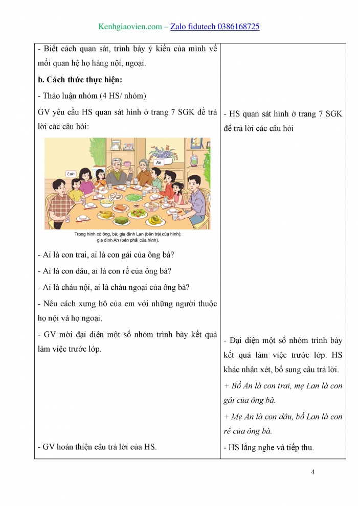 Giáo án và PPT Tự nhiên và Xã hội 3 cánh diều Bài 1: Họ hàng nội, ngoại