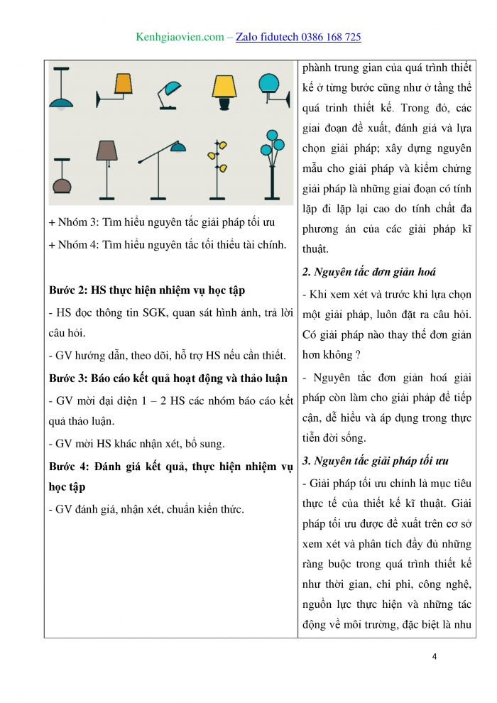 Giáo án và PPT Thiết kế và Công nghệ 10 kết nối Bài 20: Nguyên tắc thiết kế kĩ thuật