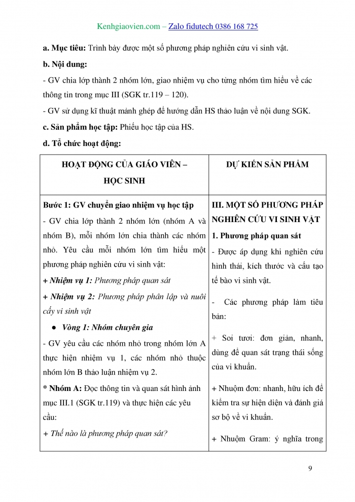 Giáo án và PPT Sinh học 10 kết nối Bài 20: Sự đa dạng và phương pháp nghiên cứu vi sinh vật