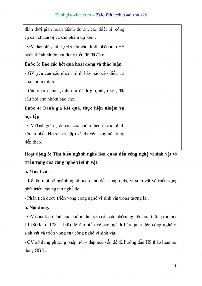 Giáo án và PPT Sinh học 10 cánh diều Bài 20: Thành tựu của công nghệ vi sinh vật và ứng dụng của vi sinh vật