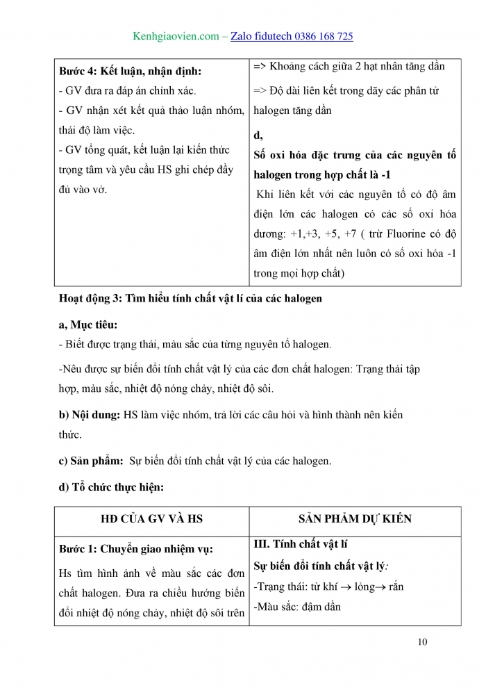 Giáo án và PPT Hoá học 10 kết nối Bài 21: Nhóm halogen