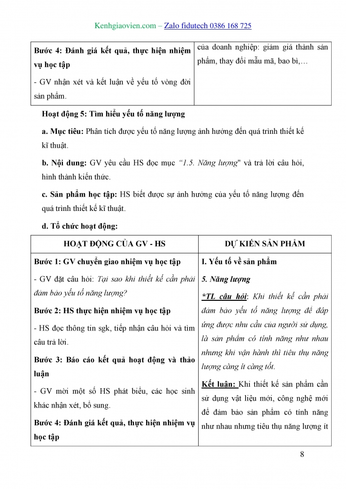 Giáo án và PPT Thiết kế và Công nghệ 10 cánh diều Bài 21: Các yếu tố ảnh hưởng trong quá trình thiết kế kĩ thuật