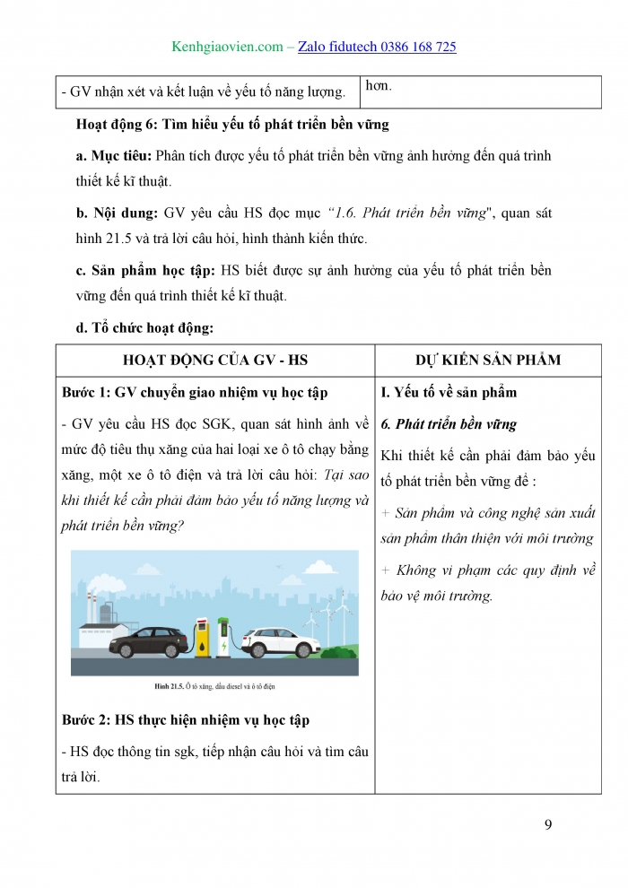 Giáo án và PPT Thiết kế và Công nghệ 10 cánh diều Bài 21: Các yếu tố ảnh hưởng trong quá trình thiết kế kĩ thuật