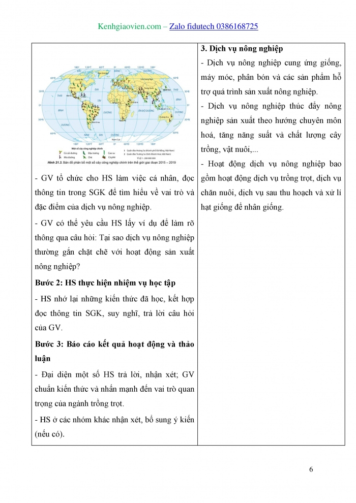 Giáo án và PPT Địa lí 10 cánh diều Bài 21: Địa lí các ngành nông nghiệp, lâm nghiệp, thuỷ sản