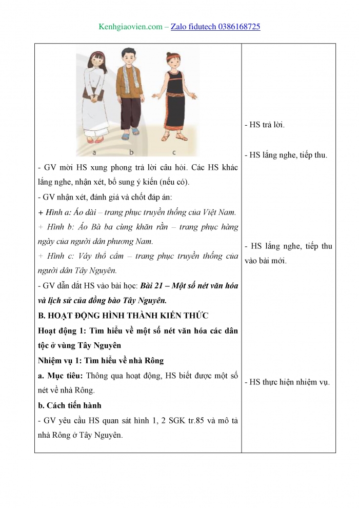 Giáo án và PPT Lịch sử và Địa lí 4 chân trời Bài 21: Một số nét văn hoá và lịch sử của đồng bào Tây Nguyên