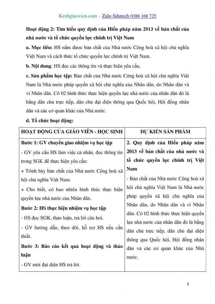 Giáo án và PPT Kinh tế pháp luật 10 chân trời Bài 21: Nội dung cơ bản của Hiến pháp nước Cộng hoà xã hội chủ nghĩa Việt Nam năm 2013 về chính trị