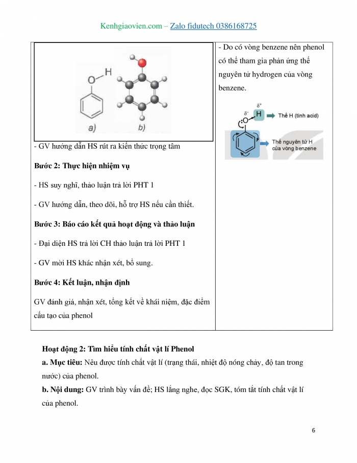 Giáo án và PPT Hoá học 11 kết nối Bài 21: Phenol