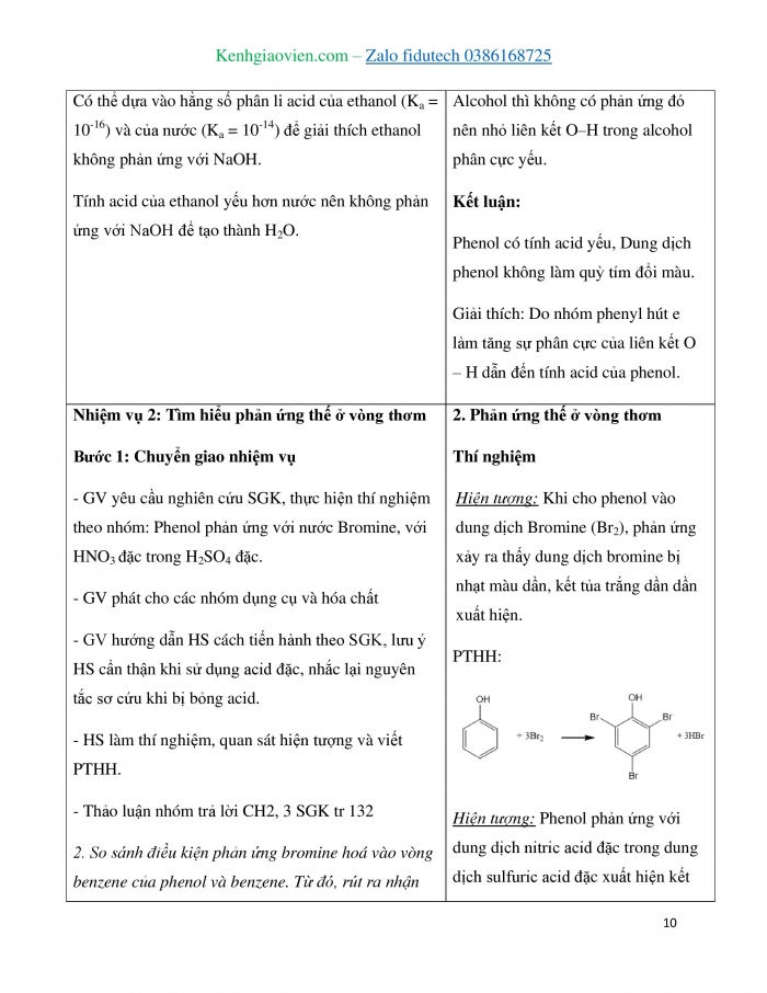 Giáo án và PPT Hoá học 11 kết nối Bài 21: Phenol