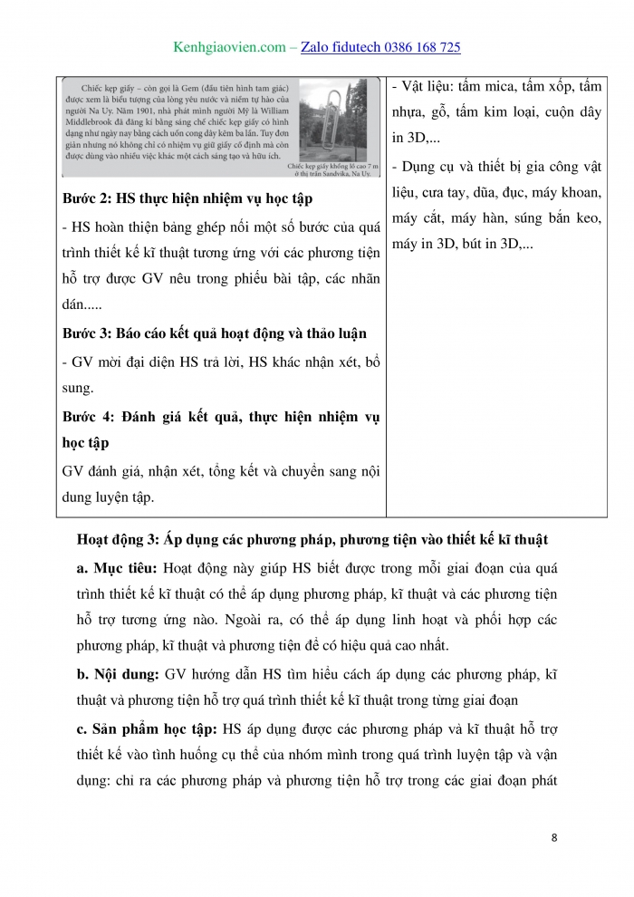 Giáo án và PPT Thiết kế và Công nghệ 10 kết nối Bài 21: Phương pháp, phương tiện hỗ trợ thiết kế kĩ thuật