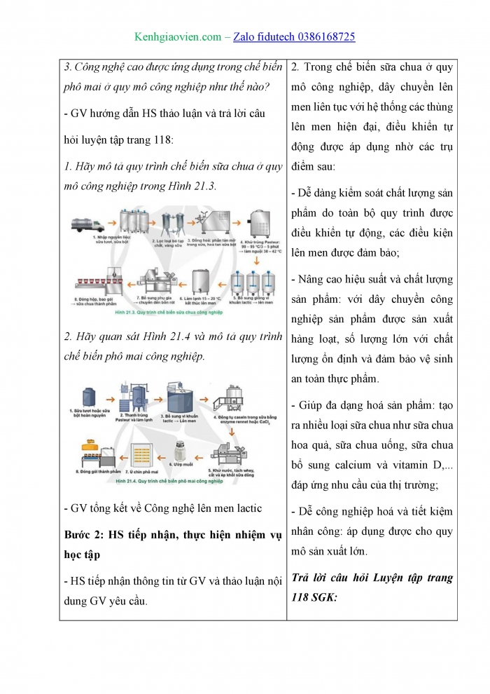 Giáo án và PPT Công nghệ chăn nuôi 11 cánh diều Bài 21: Ứng dụng công nghệ cao trong bảo quản và chế biến sản phẩm chăn nuôi