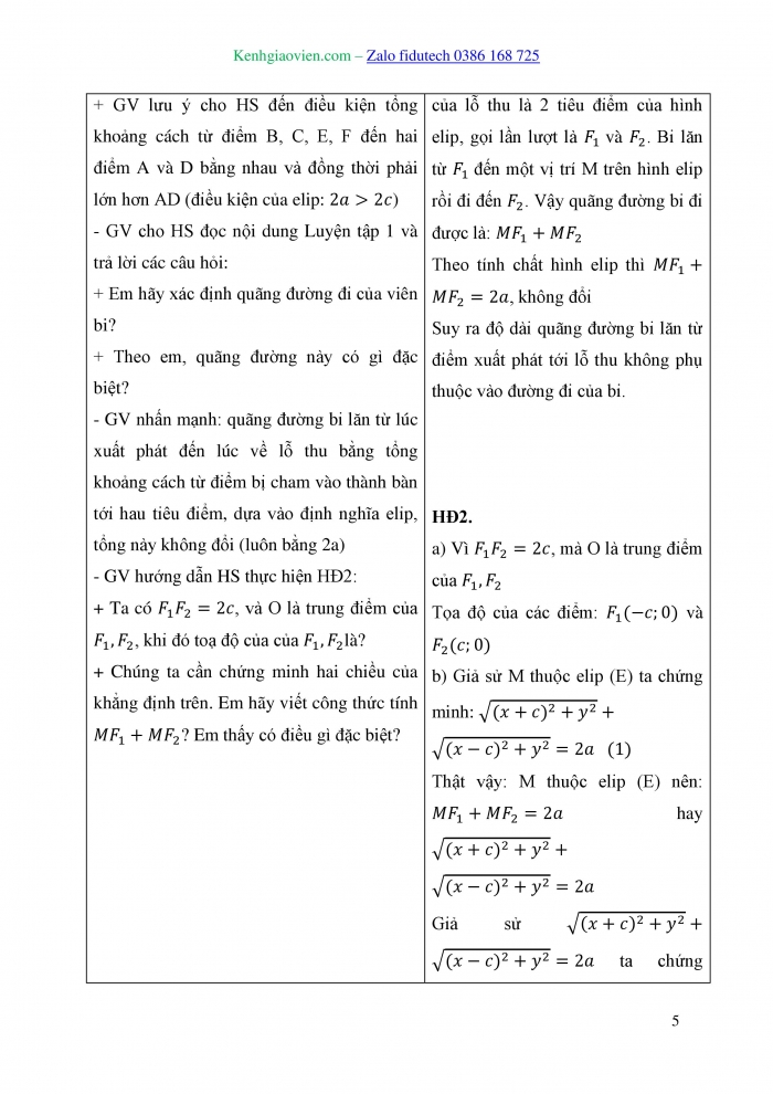 Giáo án và PPT Toán 10 kết nối Bài 22: Ba đường conic