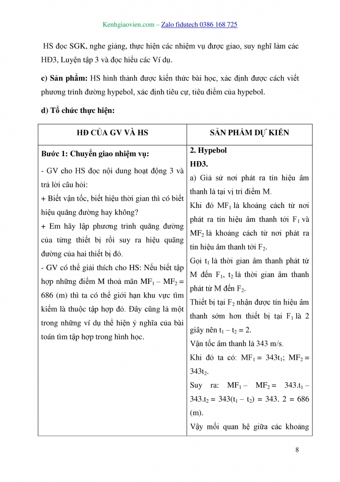 Giáo án và PPT Toán 10 kết nối Bài 22: Ba đường conic