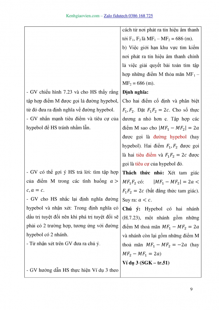 Giáo án và PPT Toán 10 kết nối Bài 22: Ba đường conic