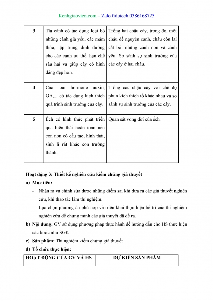 Giáo án và PPT Sinh học 11 chân trời Bài 22: Thực hành Quan sát sự sinh trưởng và phát triển ở sinh vật