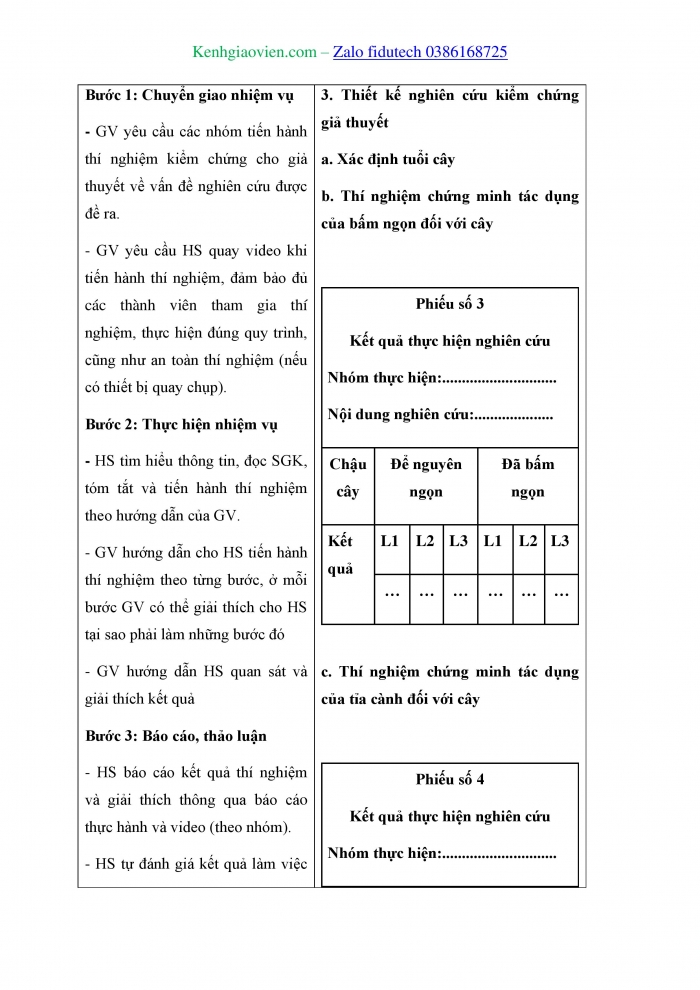 Giáo án và PPT Sinh học 11 chân trời Bài 22: Thực hành Quan sát sự sinh trưởng và phát triển ở sinh vật