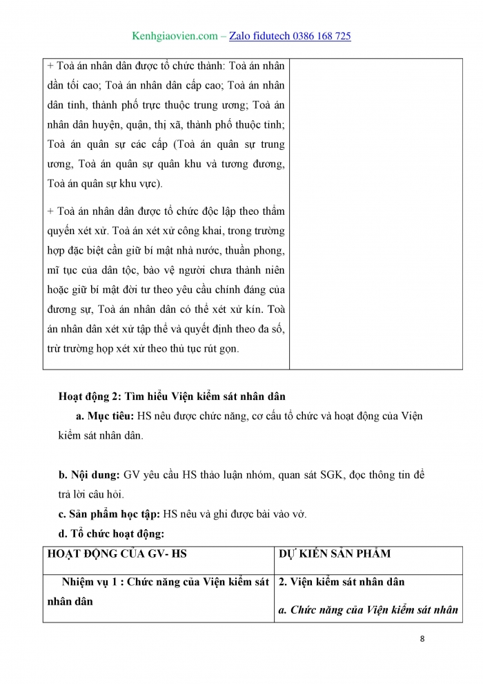 Giáo án và PPT Kinh tế pháp luật 10 kết nối Bài 22: Toà án nhân dân và Viện kiểm sát nhân dân