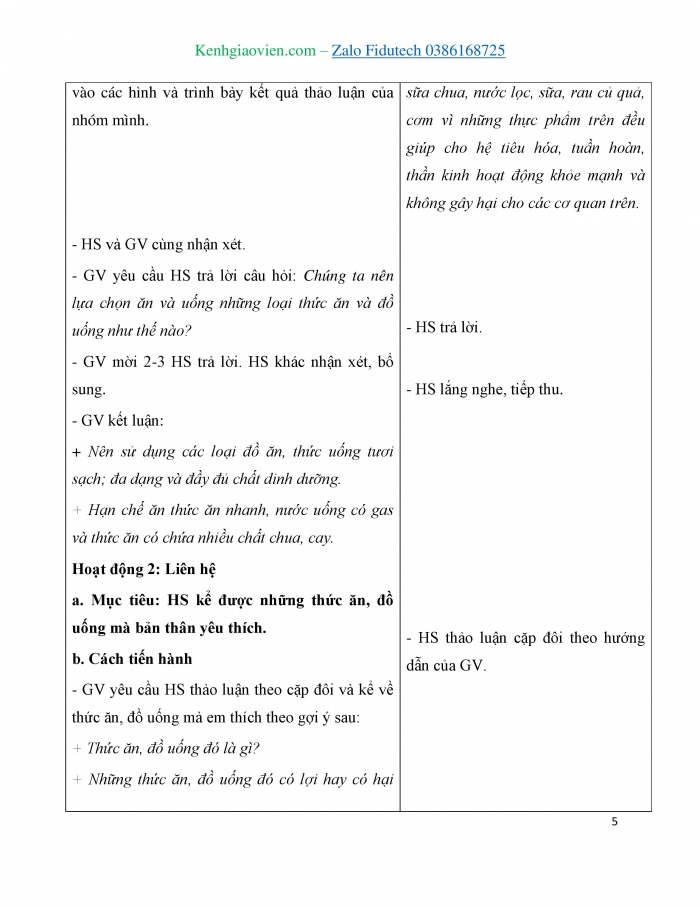 Giáo án và PPT Tự nhiên và Xã hội 3 chân trời Bài 23: Thức ăn, đồ uống có lợi cho cơ quan tiêu hoá, tuần hoàn, thần kinh