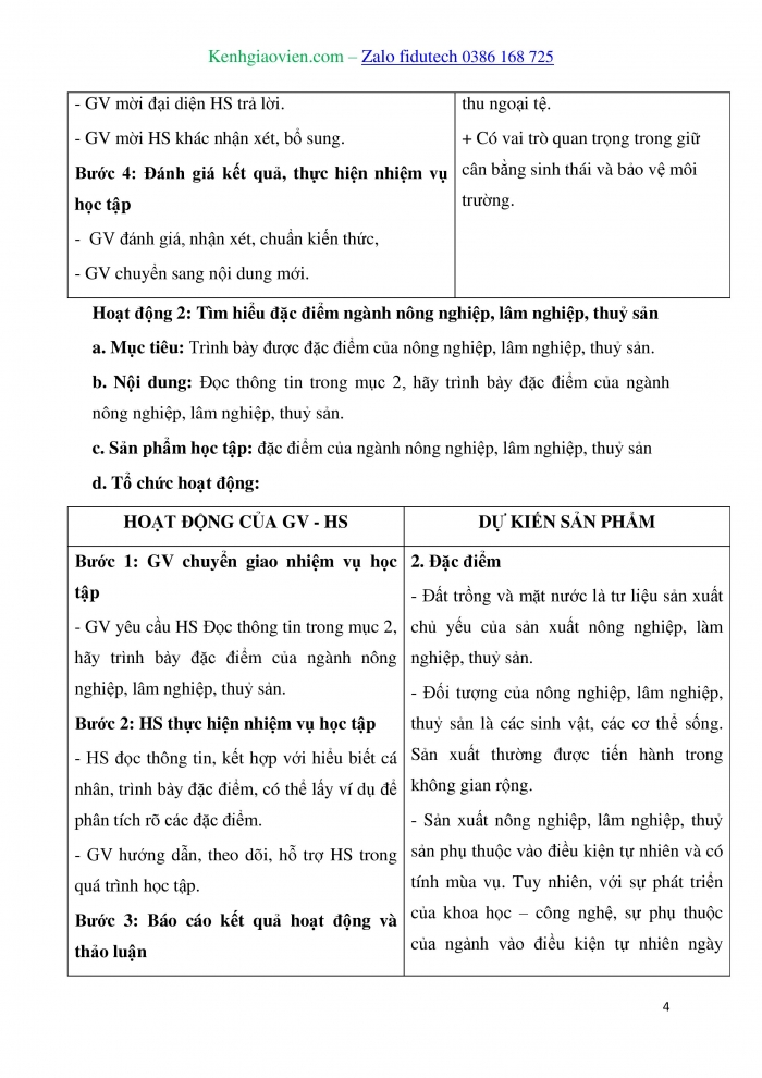 Giáo án và PPT Địa lí 10 kết nối Bài 23: Vai trò, đặc điểm, các nhân tố ảnh hưởng tới sự phát triển và phân bố nông nghiệp, lâm nghiệp, thuỷ sản