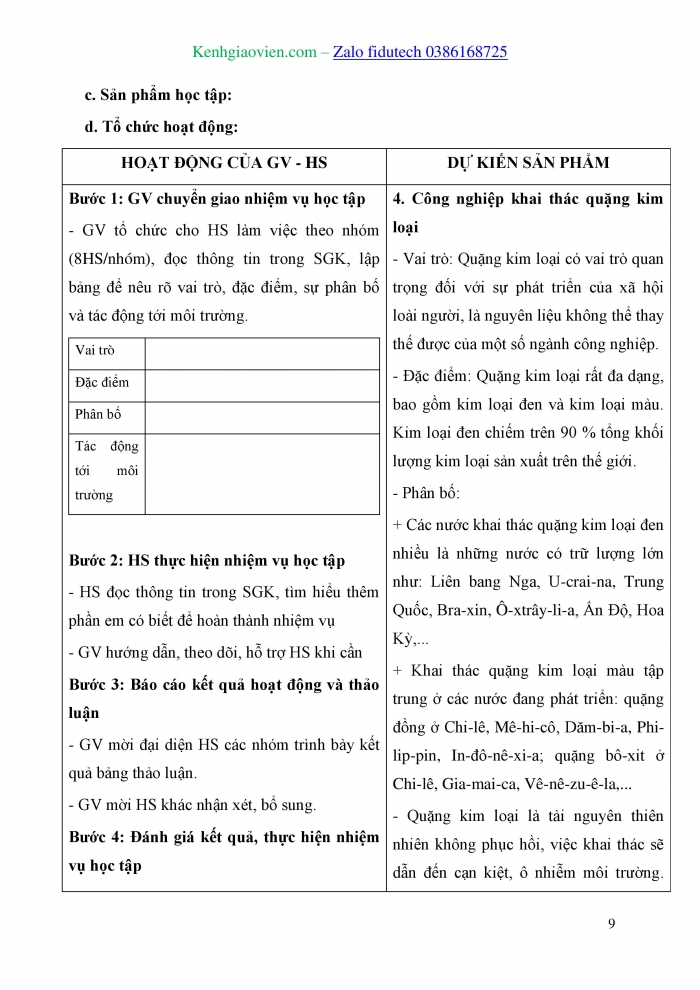 Giáo án và PPT Địa lí 10 cánh diều Bài 24: Địa lí một số ngành công nghiệp