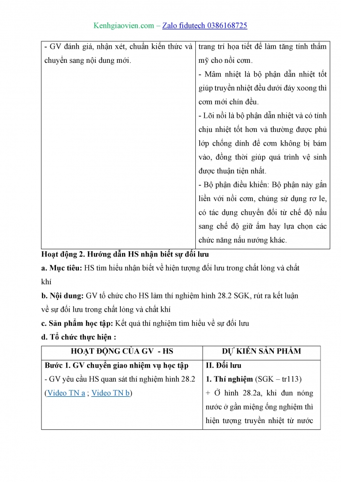 Giáo án và PPT KHTN 8 kết nối Bài 28: Sự truyền nhiệt