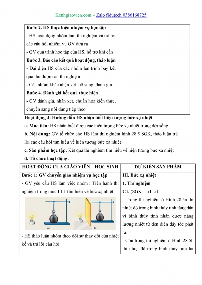 Giáo án và PPT KHTN 8 kết nối Bài 28: Sự truyền nhiệt