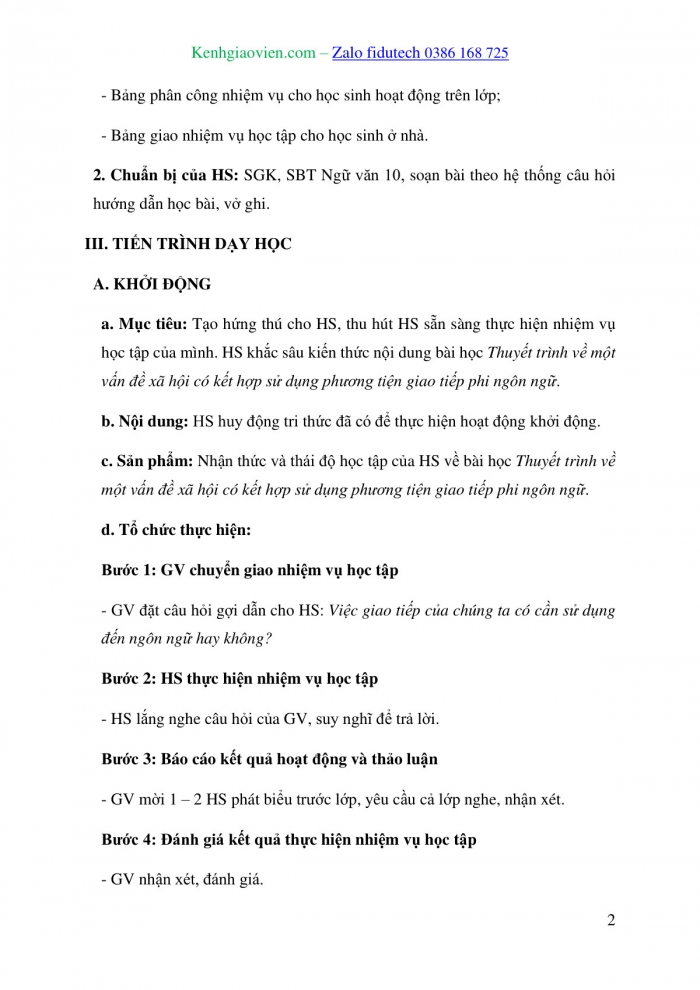 Giáo án và PPT Ngữ văn 10 chân trời Bài 2: Thuyết trình về một vấn đề xã hội có kết hợp sử dụng phương tiện giao tiếp phi ngôn ngữ