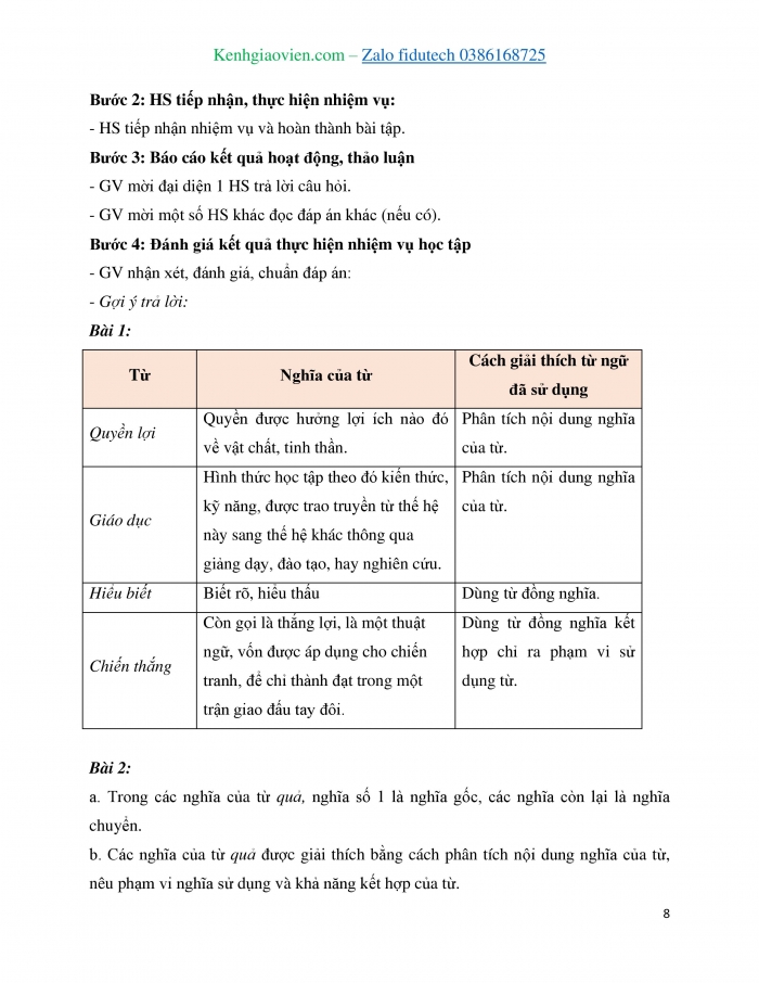 Giáo án và PPT Ngữ văn 11 chân trời Bài 2: Thực hành tiếng Việt