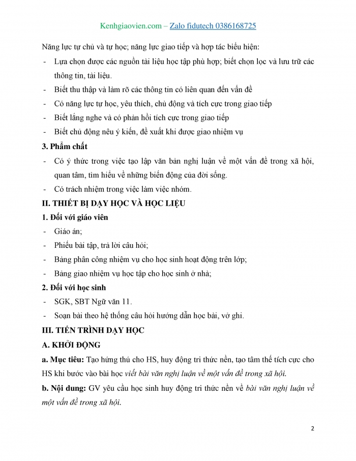 Giáo án và PPT Ngữ văn 11 chân trời Bài 2: Viết văn bản nghị luận về một vấn đề xã hội