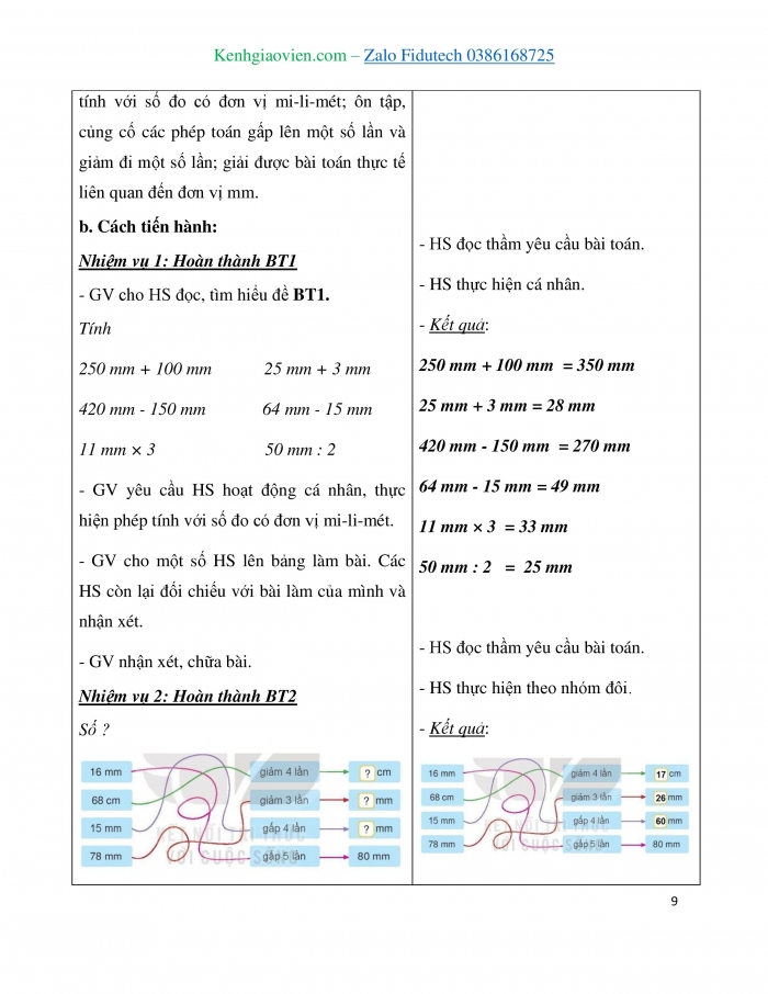 Giáo án và PPT Toán 3 kết nối Bài 30: Mi-li-mét