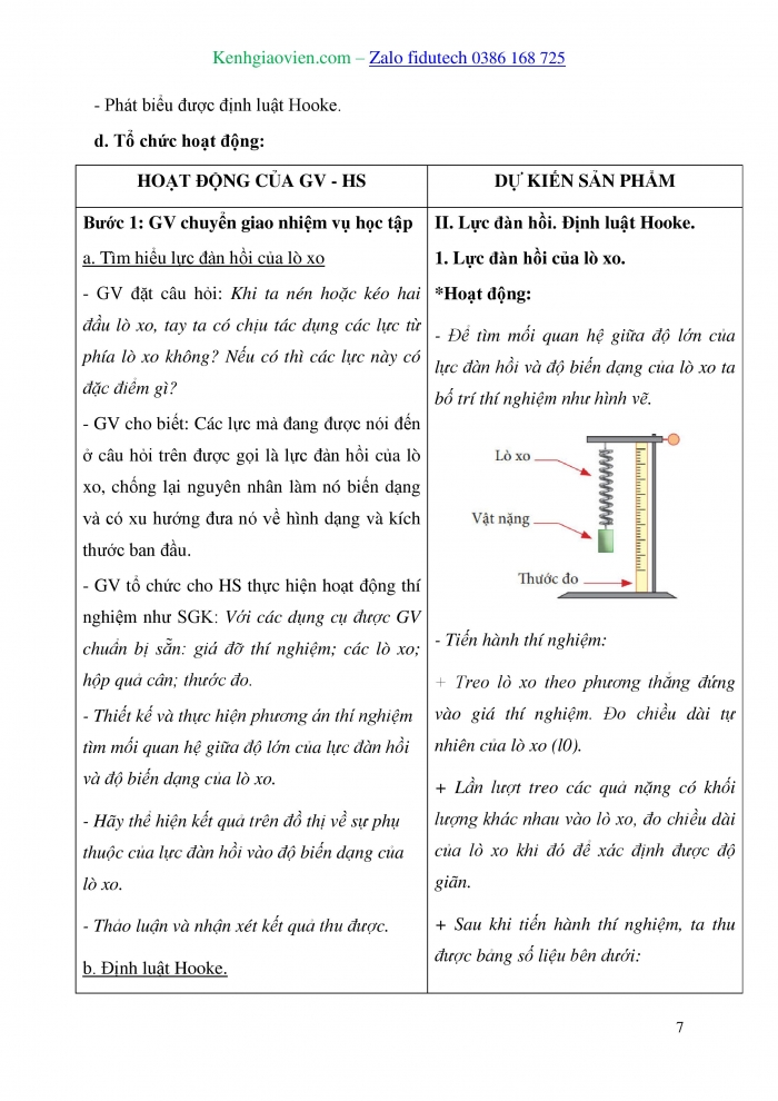 Giáo án và PPT Vật lí 10 kết nối Bài 33: Biến dạng của vật rắn