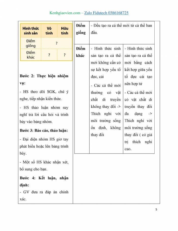 Giáo án và PPT KHTN 7 cánh diều Bài 33: Sinh sản hữu tính ở sinh vật