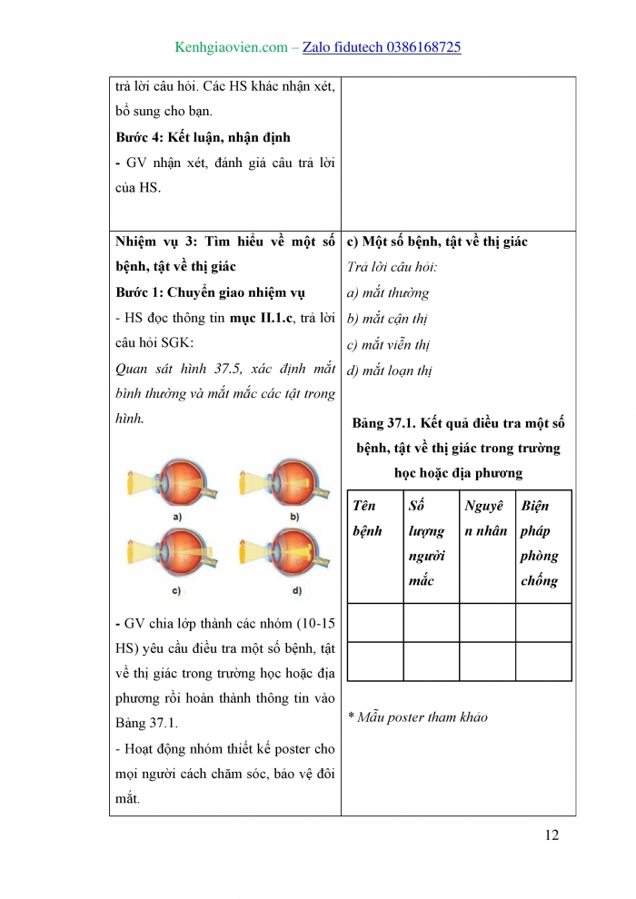 Giáo án và PPT KHTN 8 kết nối Bài 37: Hệ thần kinh và các giác quan ở người