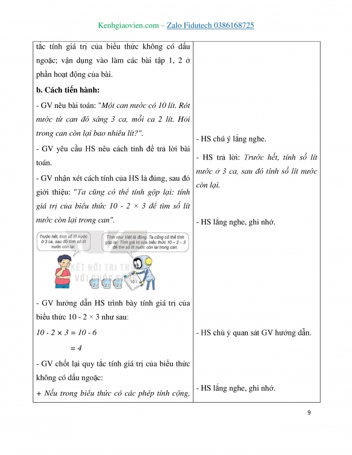 Giáo án và PPT Toán 3 kết nối Bài 38: Biểu thức số. Tính giá trị của biểu thức số