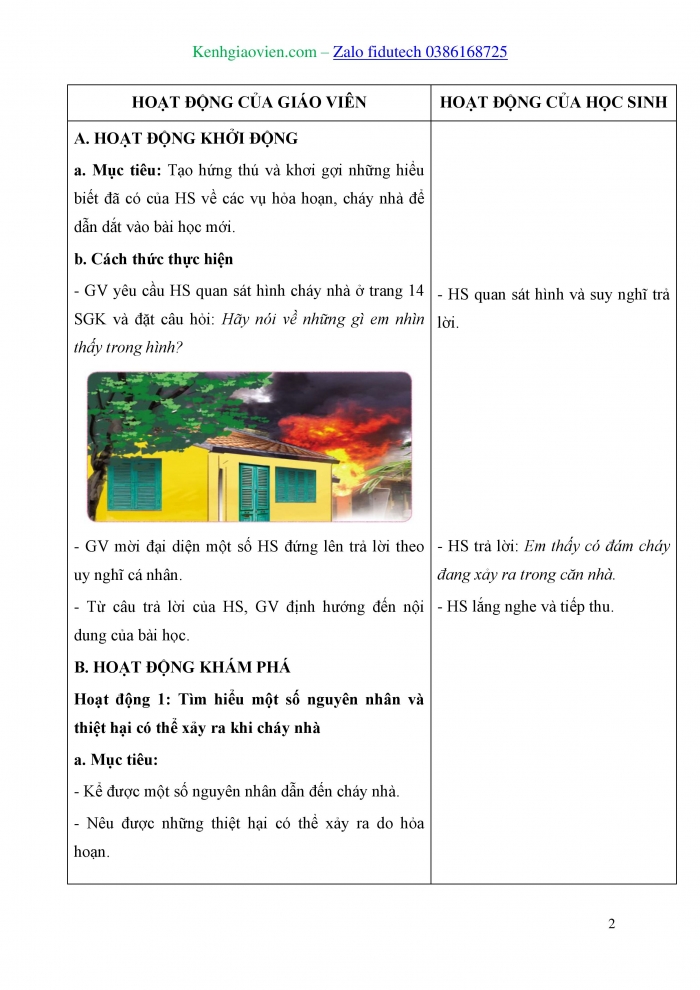 Giáo án và PPT Tự nhiên và Xã hội 3 cánh diều Bài 3: Phòng tránh hoả hoạn khi ở nhà