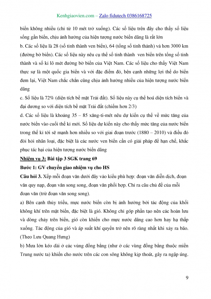 Giáo án và PPT Ngữ văn 8 cánh diều Bài 3: Các đoạn văn diễn dịch, quy nạp, song song, phối hợp