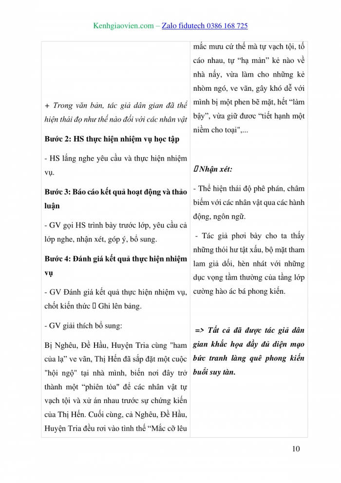 Giáo án và PPT Ngữ văn 10 cánh diều Bài 3: Mắc mưu Thị Hến (Trích tuồng Nghêu, Sò, Ốc, Hến)