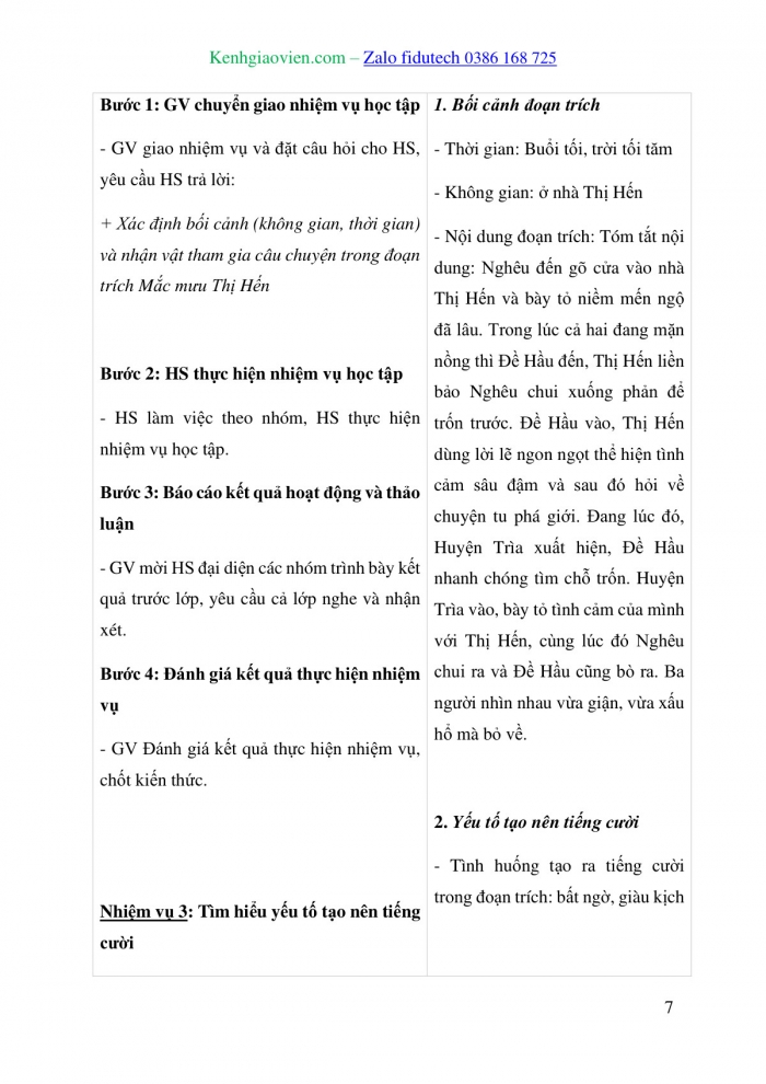 Giáo án và PPT Ngữ văn 10 cánh diều Bài 3: Mắc mưu Thị Hến (Trích tuồng Nghêu, Sò, Ốc, Hến)