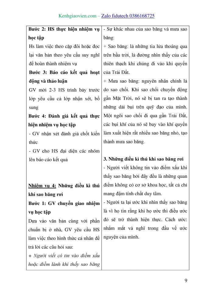 Giáo án và PPT Ngữ văn 8 cánh diều Bài 3: Sao băng (Theo Hồng Nhung)