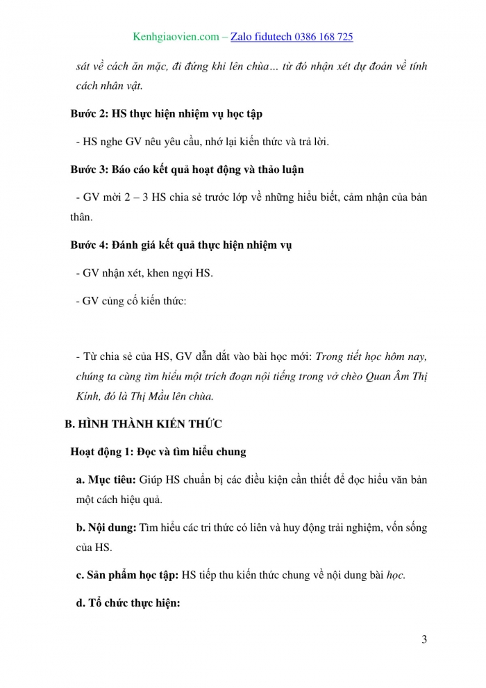 Giáo án và PPT Ngữ văn 10 cánh diều Bài 3: Thị Mầu lên chùa (Trích chèo Quan Âm Thị Kính)