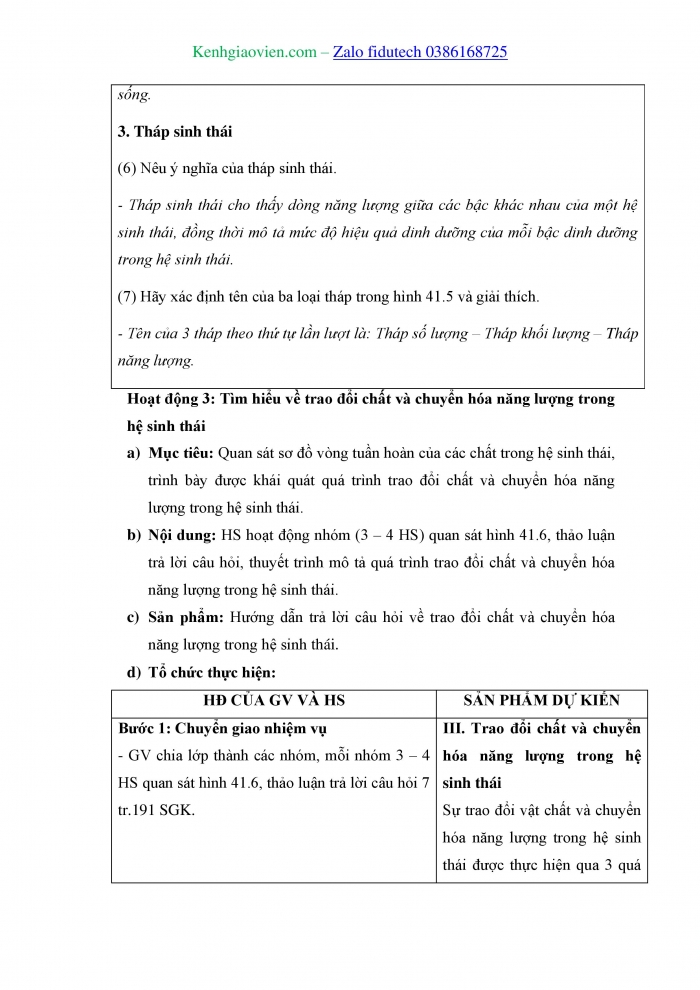 Giáo án và PPT KHTN 8 cánh diều Bài 41: Hệ sinh thái