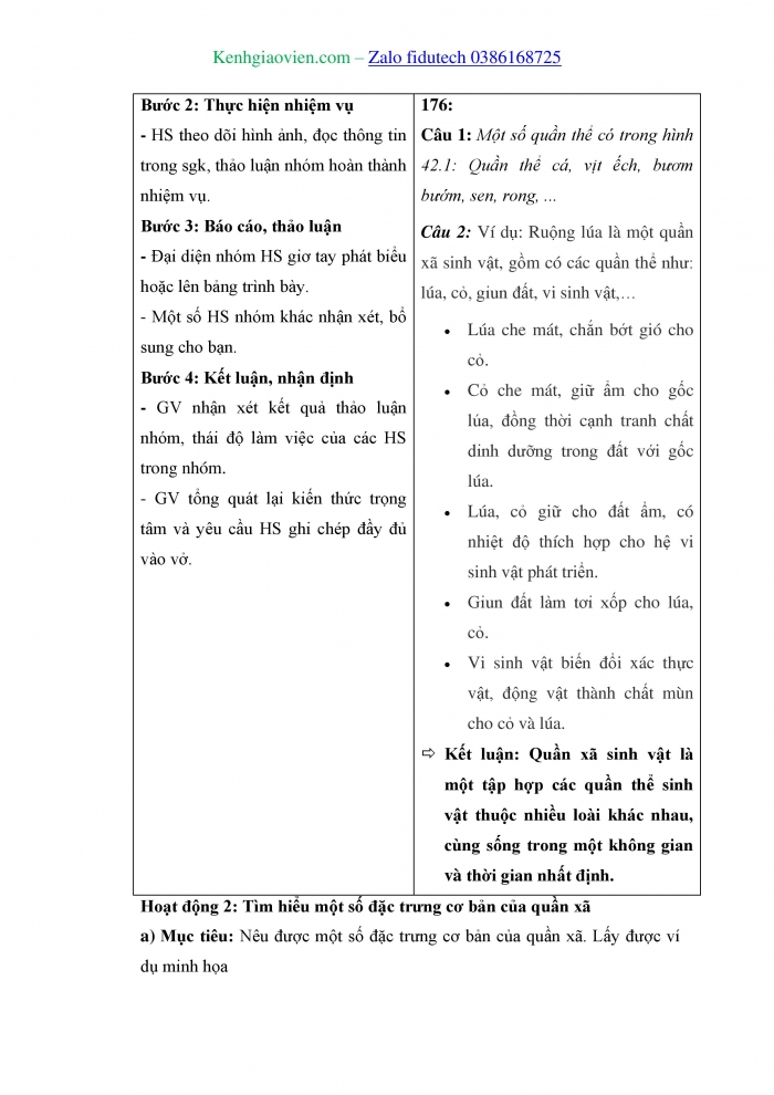 Giáo án và PPT KHTN 8 kết nối Bài 43: Quần xã sinh vật