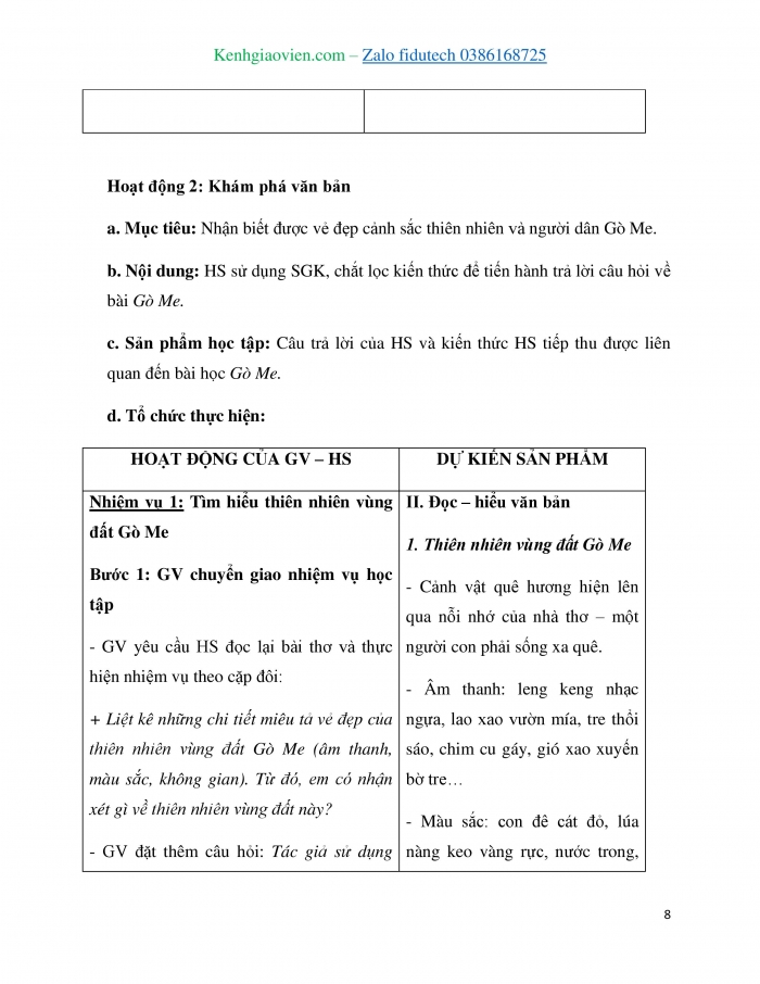 Giáo án và PPT Ngữ văn 7 kết nối Bài 4: Gò Me (trích, Hoàng Tố Nguyên)