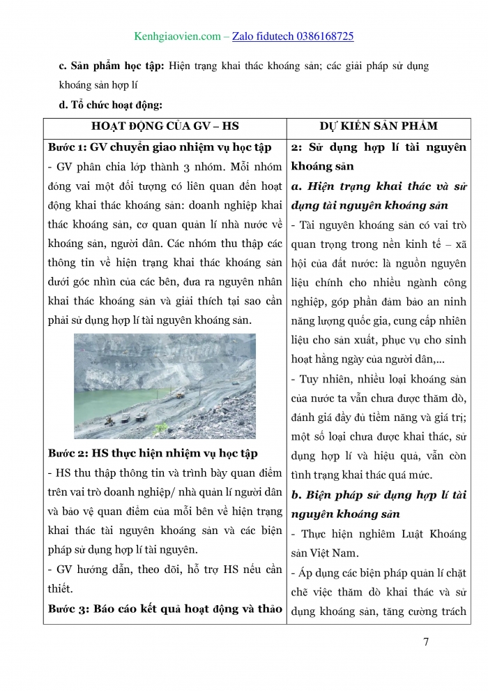 Giáo án và PPT Địa lí 8 chân trời Bài 4: Đặc điểm chung của tài nguyên khoáng sản, sử dụng hợp lí tài nguyên khoáng sản