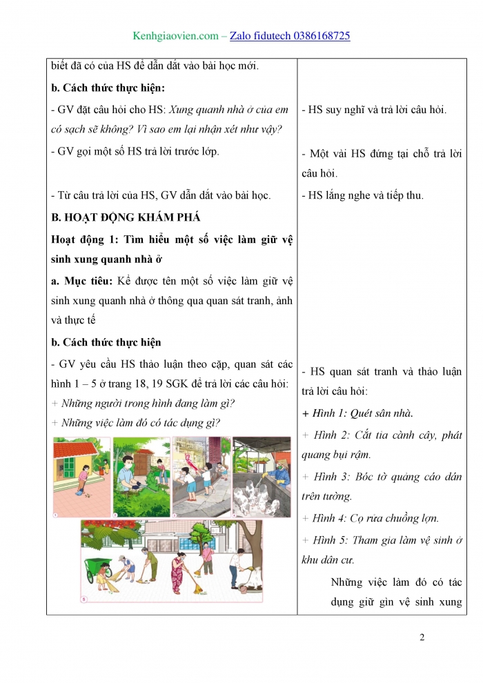 Giáo án và PPT Tự nhiên và Xã hội 3 cánh diều Bài 4: Giữ vệ sinh xung quanh nhà ở