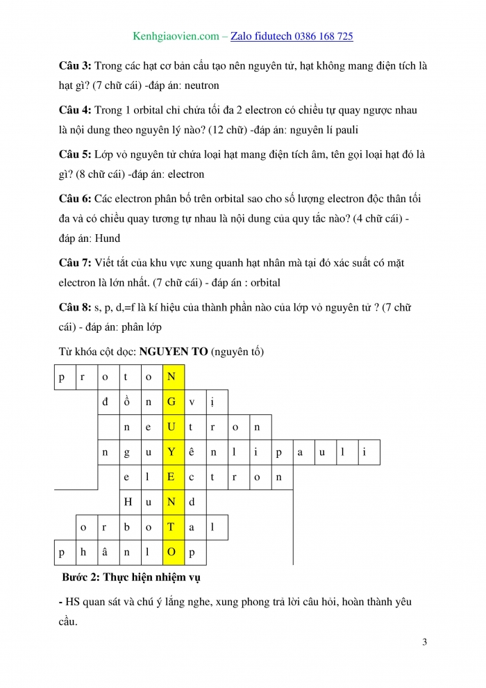 Giáo án và PPT Hoá học 10 kết nối Bài 4: Ôn tập chương 1