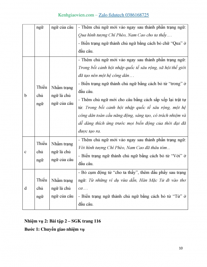 Giáo án và PPT Ngữ văn 11 cánh diều Bài 4: Lỗi về thành phần câu và cách sửa